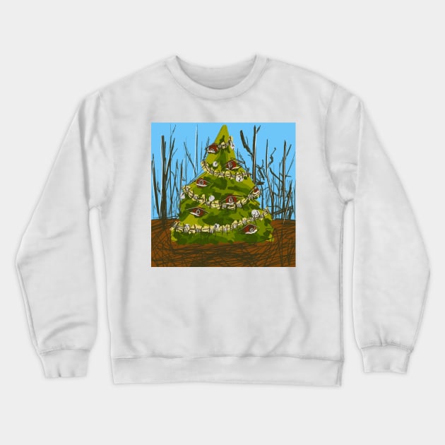 Merry Christmas/Marred Tree Crewneck Sweatshirt by Michael Metler